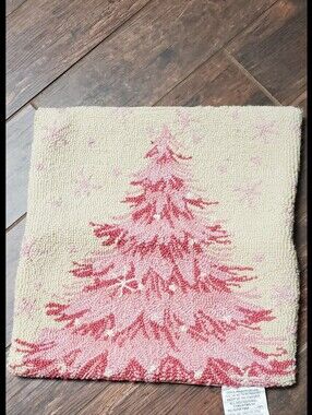 Peking Handicraft - Pink Christmas Tree 18" Pillow Cover - 31JES1308C18SQ